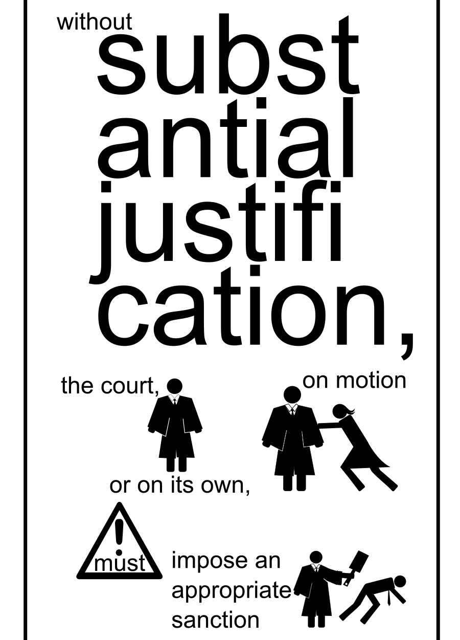 without substantial justification, the court, on motion or on its own, must impose an appropriate sanction