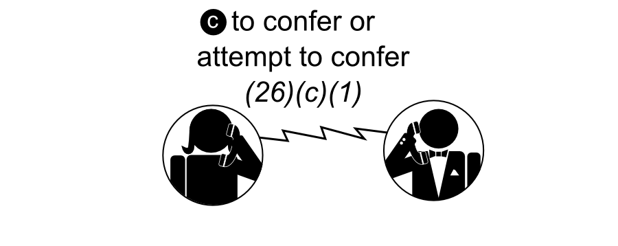 cto confer or attempt to confer (26)(c)(1)
